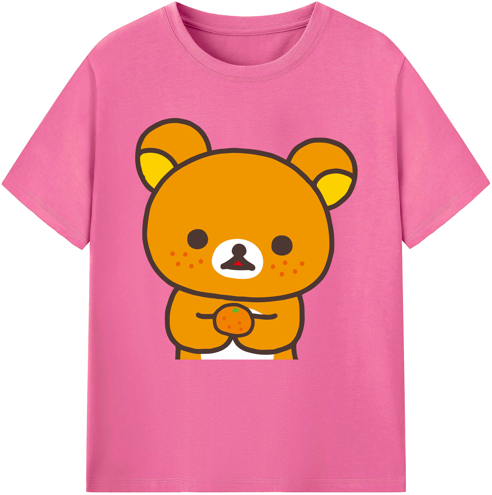（画像用） リラックマ リラックマ キイロイトリ Rilakkuma Korilakkuma Kiiroitori レディースカジュアルプリントTシャツ（綿100％）